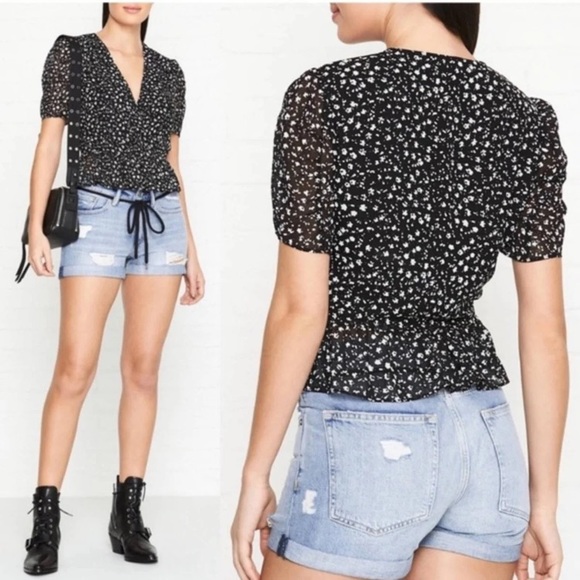 NWT AllSaints Ilia Pippa peplum top. Uk 12/US 8. - Picture 4 of 7